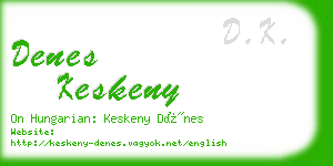 denes keskeny business card